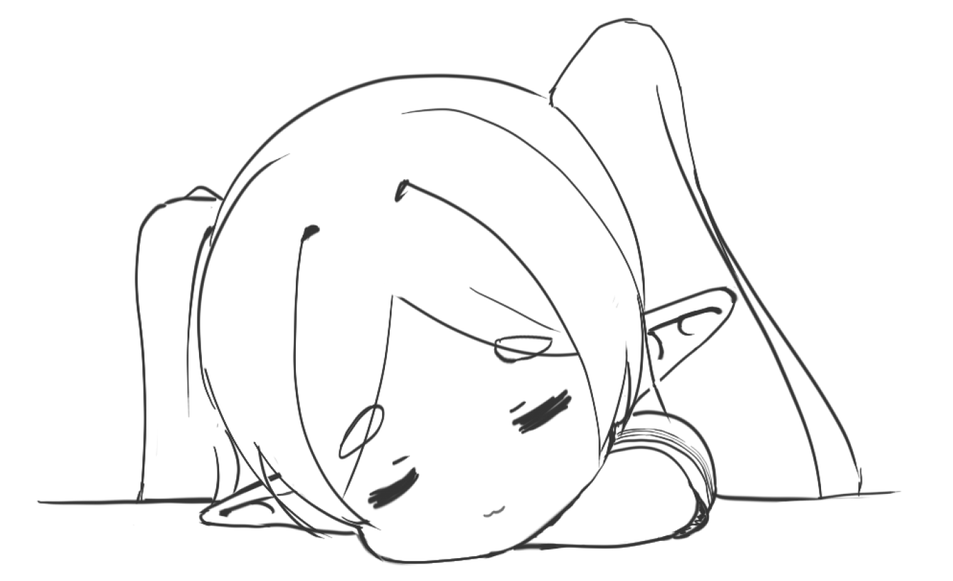 mejorar la observación en el dibujo Frieren chibi durmiendo